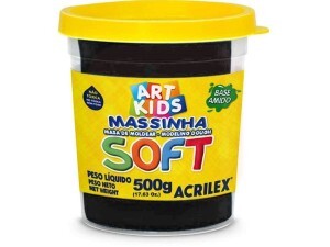 Massa de Modelar 500g Soft Preta - Acrilex