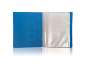 Pasta Catálogo 30 Plásticos Clear Book Azul 